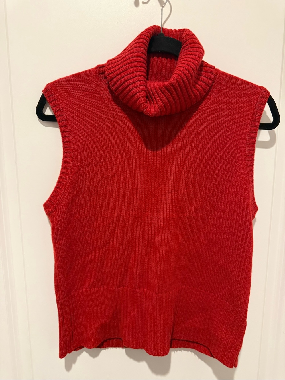 Veronica Beard Red Sleeveless Cowl Neck Mazzy Cashmere Top - Picture 2 of 5